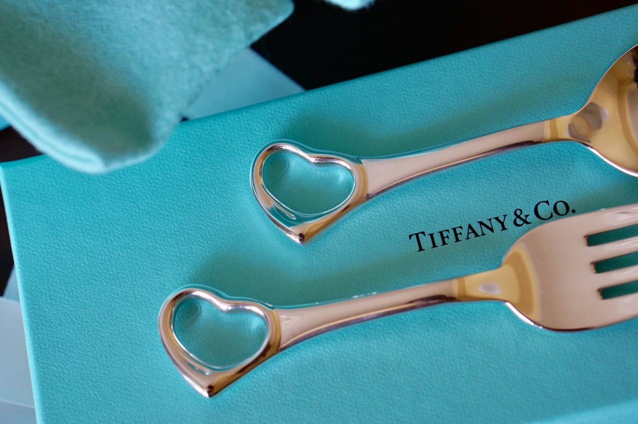 ティファニーTiffany オープンハートベビー食器 スプーンフォーク 